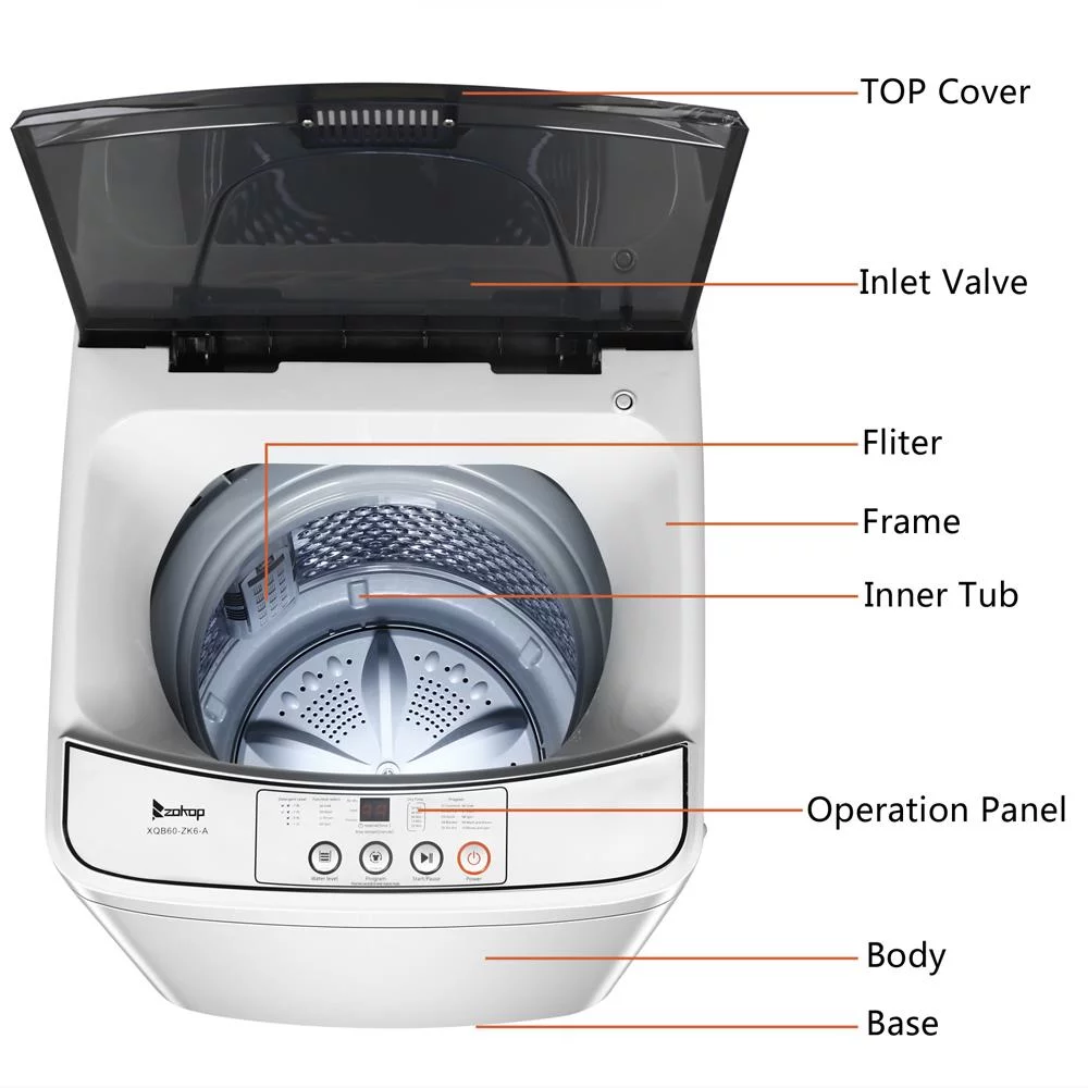 SalonMore 13.3lbs Portable Full Automatic Washing Machine Spin Washer 8 Water Level W/Drain Pump