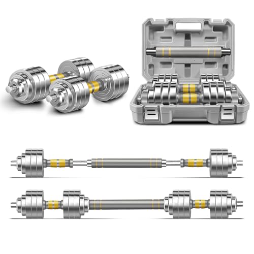 PHOEROS Adjustable Dumbbell Set - 44/66/88 LBS weights set, Dumbbell Barbell 3 in 1
