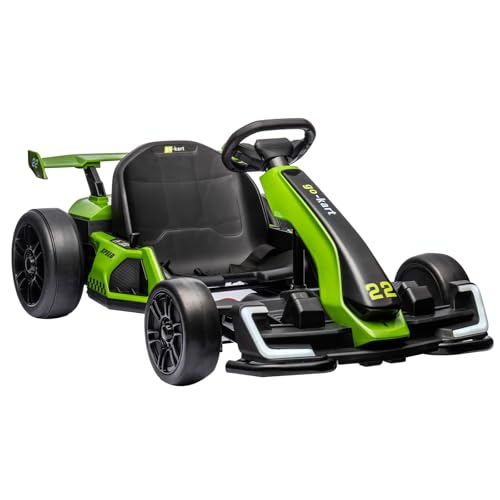 24V Kids Go Kart,300W Powerful Electric Drift Kart Car with Adjustable Seat,IDE On Toy with 4 Speed Mode,Big Battery, Drift/Sports Mode, Eva Tire