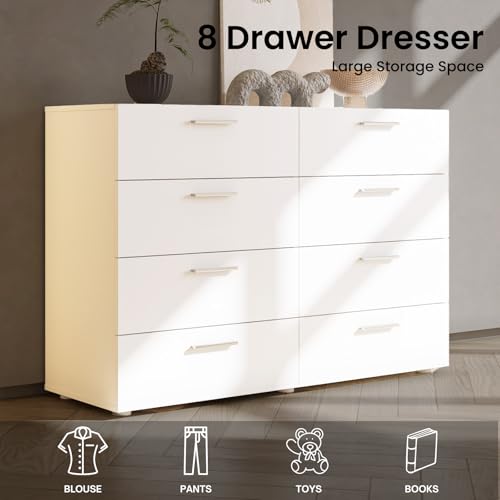 6 Drawer Dresser for Bedroom, Black Dresser Chest of Drawers, Wooden Bedroom Dresser TV Stand, Large Dresser Storage Chest with Deep Drawers