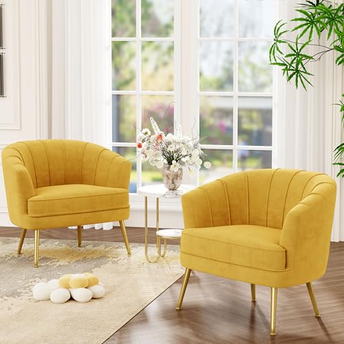 Andeworld Velvet Accent Chair, Upholstered Modern Single Sofa Side Chair