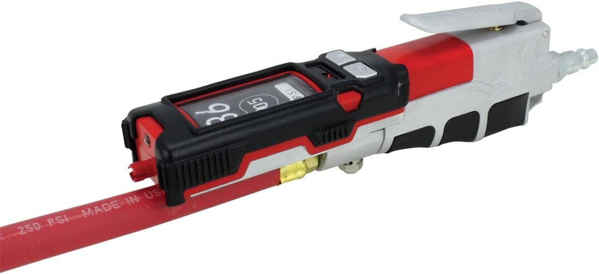 Milton Precision Digital Tire Pressure Gauge S-587e, Dual Head Straight Foot Air Chuck, Made In USA Most Accurate Inflator Gauge Available