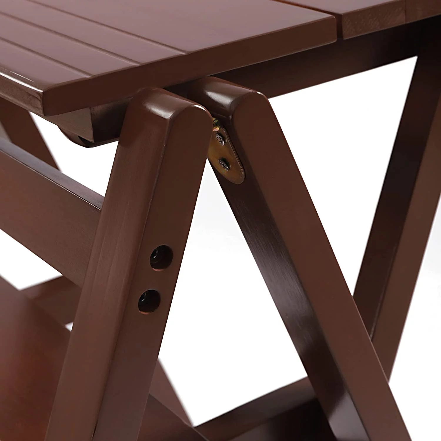 Miumaeov Wooden Step Stool 220lbs Load-bearing Non-slip Folding Ladder 4-Step Ladder