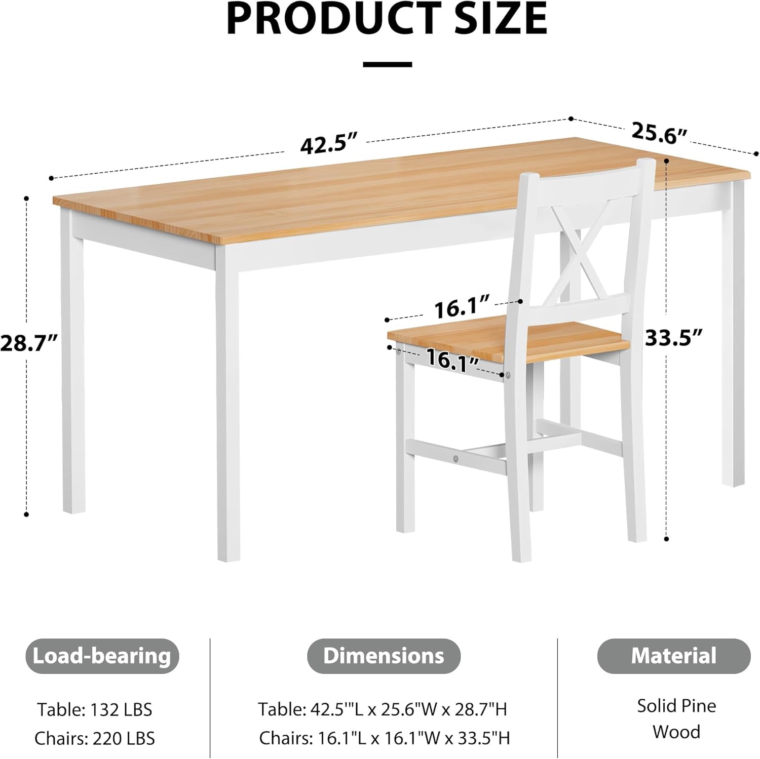 sogesfurniture Kitchen Table and Chairs for 4