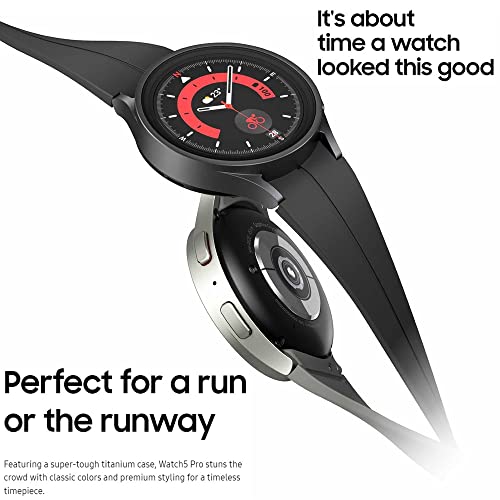 SAMSUNG Galaxy Watch 5 Pro (45mm, WiFi + 4G LTE) 1.4" Super AMOLED Smartwatch GPS Bluetooth with Advanced Sleep Coaching, Bioactive Sensor