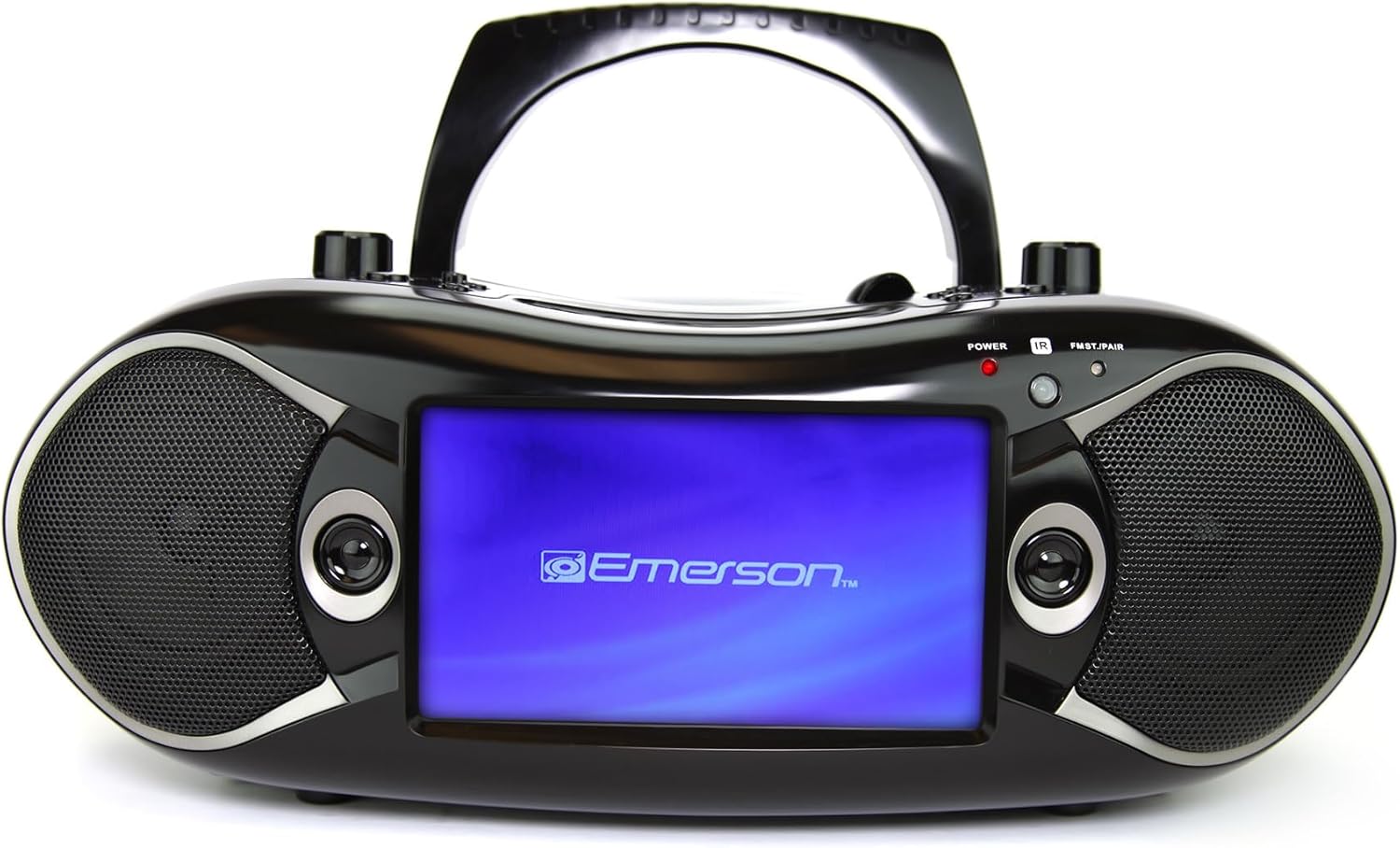 Emerson 7” Bluetooth DVD Boombox with AM/FM Radio & Digital TV, Portable Multimedia Player with 7" LCD Screen, HDMI, Bluetooth, USB/SD Playback