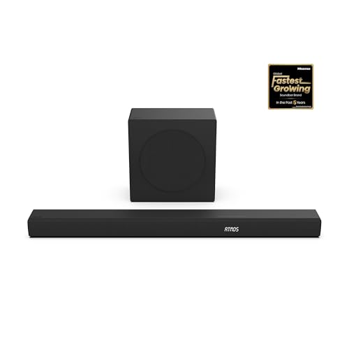 Hisense AX3100Q 3.1Ch Sound Bar with Wireless Subwoofer, Dolby Atmos, DTS:X, Bluetooth 5.3, Roku TV Ready, HDMI/AUX/ARC/Optical/USB, EzPlay, Ez UP