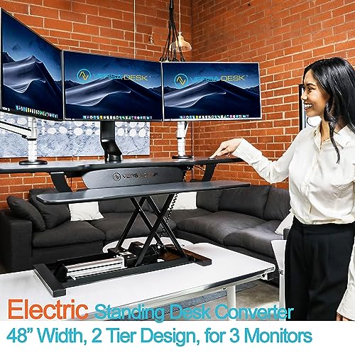 VERSADESK PowerPro™ 36 Inch Electric Standing Desk Converter, Height Adjustable Sit to Stand Up Desk Riser