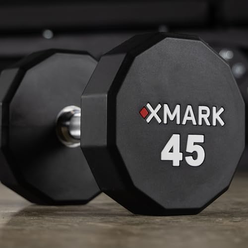 XMARK Dumbbell Weights Sets, 5-50lb and 5-75lb Dumbbell Sets, No Odor, Urethane Dumbbells, Commercial Gym and Home Gym Equipment