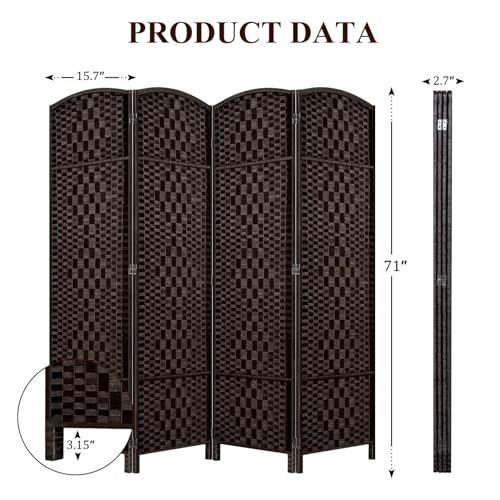 Room Divider, Room Dividers and Folding Privacy Screens, 16in Privacy Screen, 6 Panel Temporary Wall Partitions, 6ft Space Separation Panel Screen
