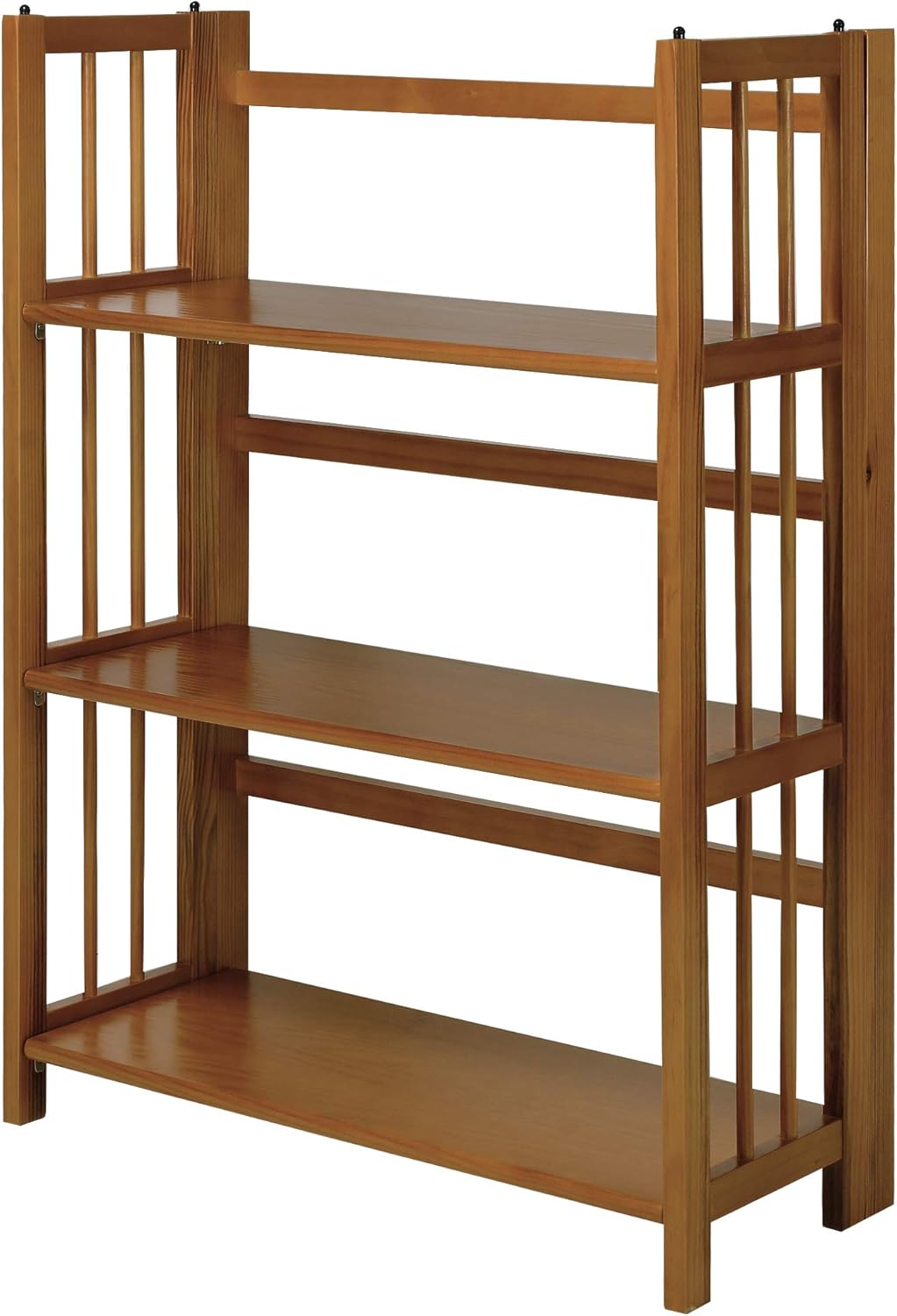 Casual Home 3-Shelf Folding Stackable Bookcase (27.5 Wide)-Natural