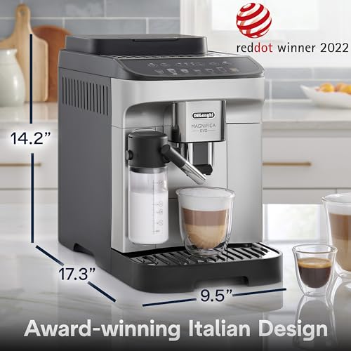 De'Longhi Magnifica Evo Automatic Espresso & Coffee Machine with Auto Milk Frother, Built-in Grinder & Auto-Clean Function - For Latte, Cappuccino