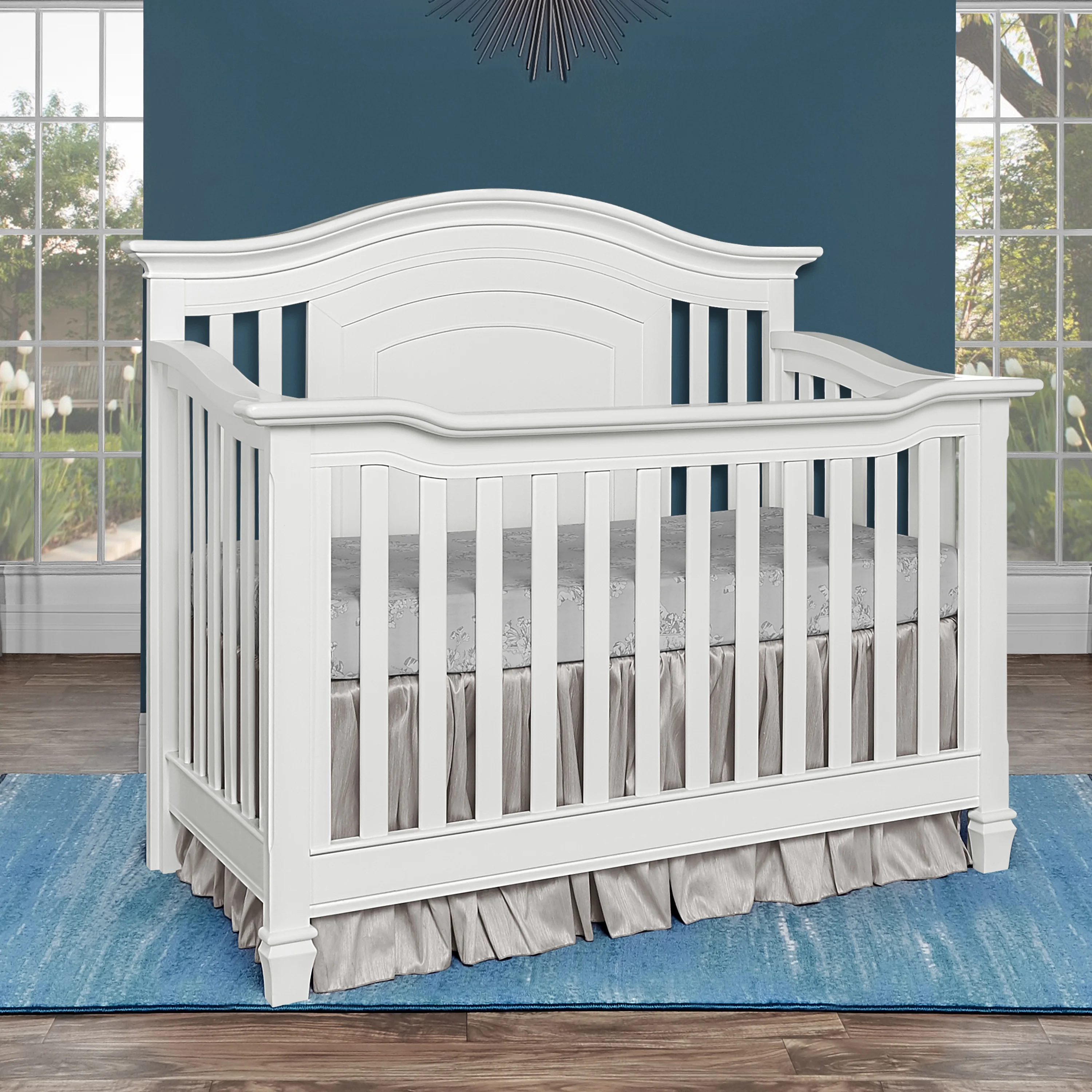 Evolur Fairbanks 5-in-1 Convertible Crib White - Radiant Selections