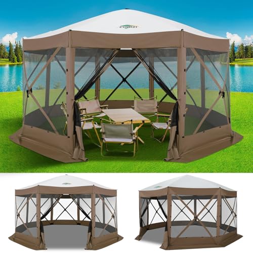COBIZI 12x12ft Pop up Gazebo Screen Tent Screen House for Camping, Camping Outdoor Screened Gazebo, Canopy Tent