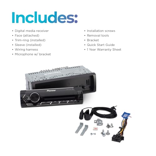 Pioneer MVH-S322BT Bluetooth Car Stereo with USB/AUX Inputs, Smartphone Connectivity, Pioneer Smart Snyc