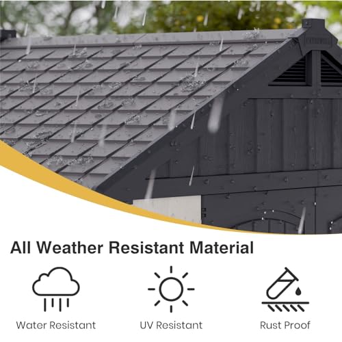 Patiowell 6x4 FT Plastic Outdoor Storage Shed, Resin Shed Perfect to Store Patio Furniture, GardenTools Bike Accessories, Beach Chairs and Lawn Mower