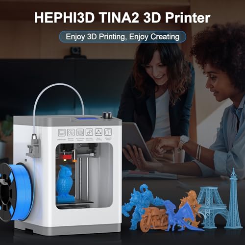 TINA2Plus 3D Printer, HEPHI3D 250mm/s High Speed FDM 3D Printers Fully Open Source, Auto Leveling Mini 3D Printer with WiFi Cloud Print
