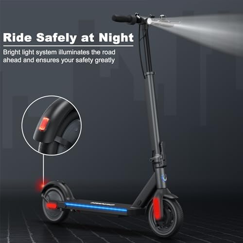 Caroma Electric Scooter, 350W/500W/750W Powerful Motor, 20/25/30 Miles Long Range, 20/25 Mph Top Speed, 9" Solid Tires