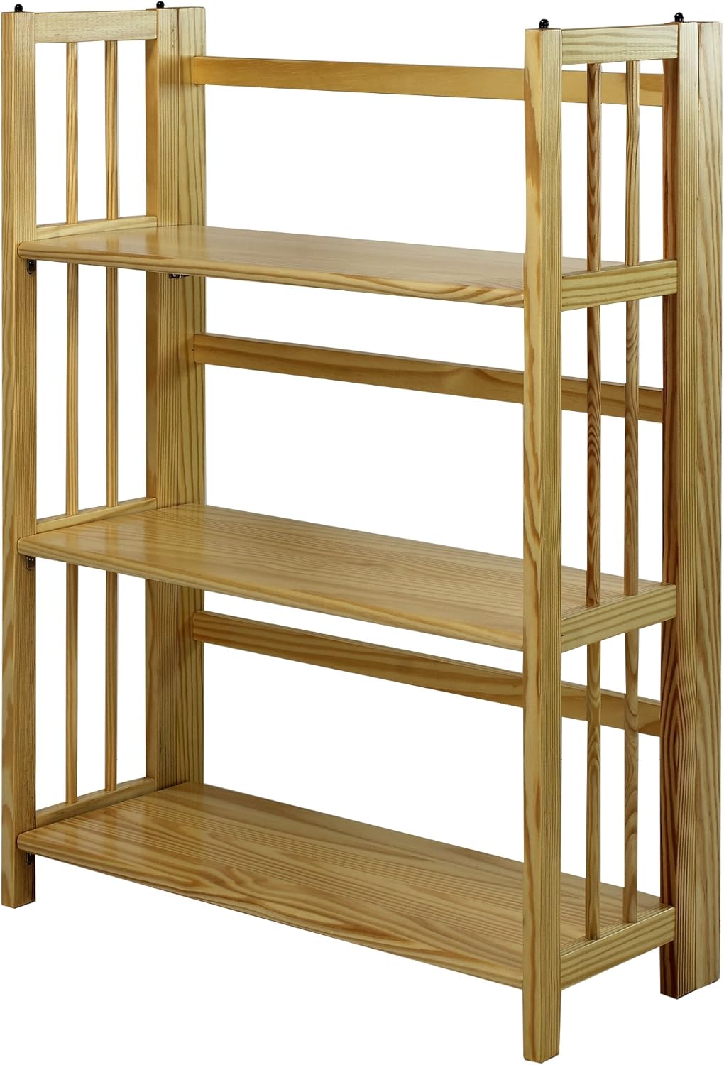 Casual Home 3-Shelf Folding Stackable Bookcase (27.5 Wide)-Natural