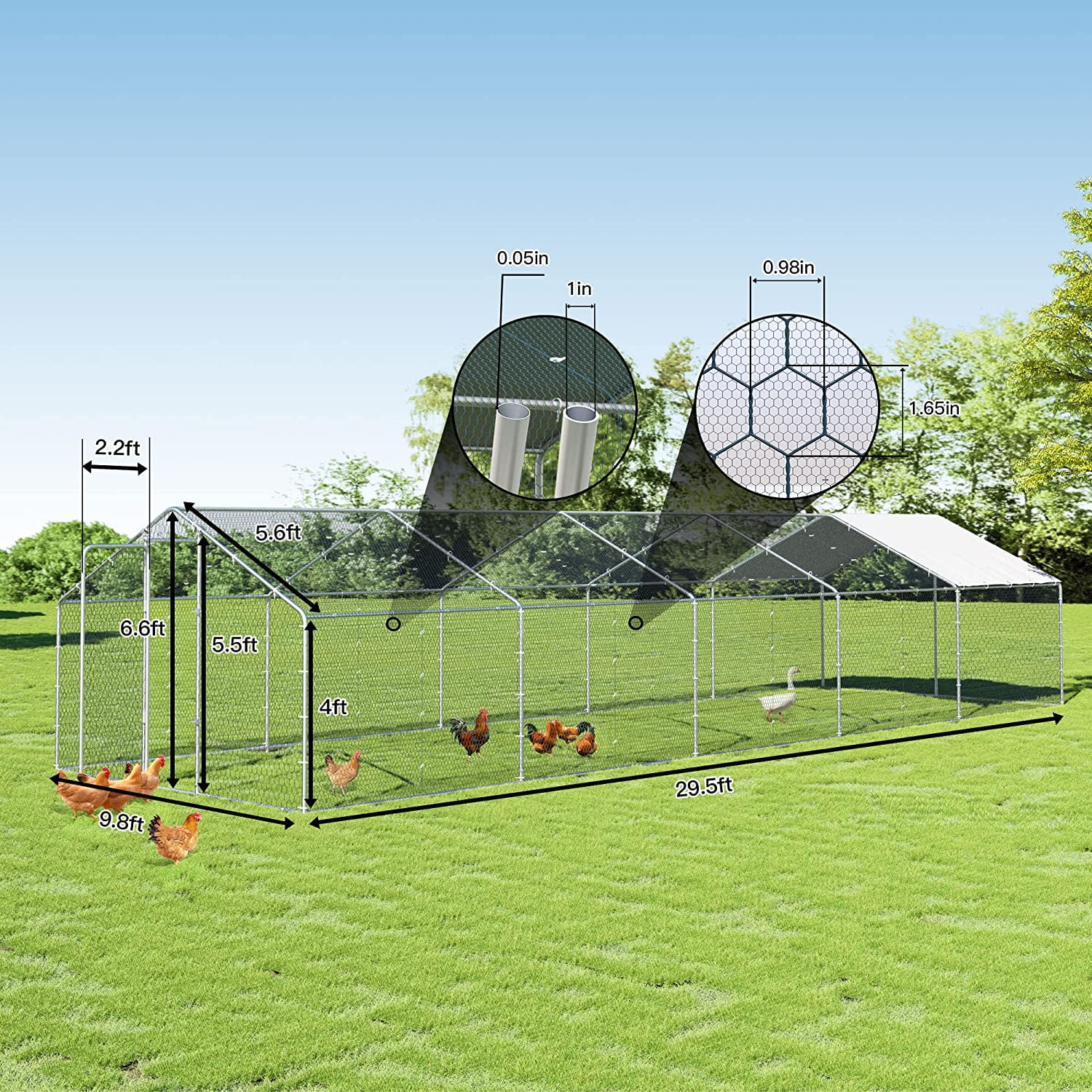 ALAULM Chicken Coops Large Metal Chicken Coops