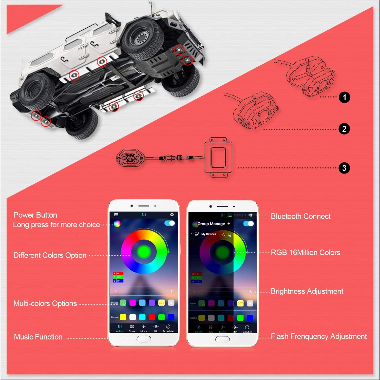 RGB LED Rock Lights