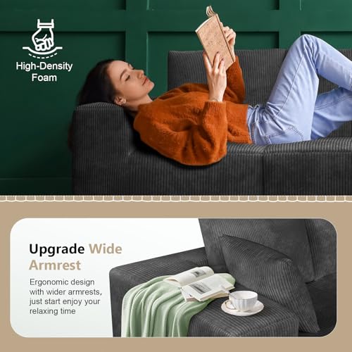 108" Modular Sectional Sofa with L-Shape Chaise, Upholstered Couches for Living Room with Deep Seat, No Assembly Required