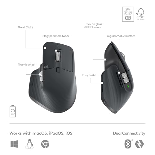 Logitech MX Keys S Combo - Performance Wireless Keyboard and Mouse with Palm Rest, Customizable Illumination, Fast Scrolling, Bluetooth, USB C