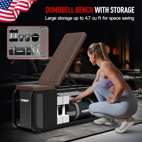 HARISON Adjustable Weight Bench with Leg Extension and Preacher Pad, Flat Incline Decline Exercise Bench for Home Workout Weight Training (Updated)