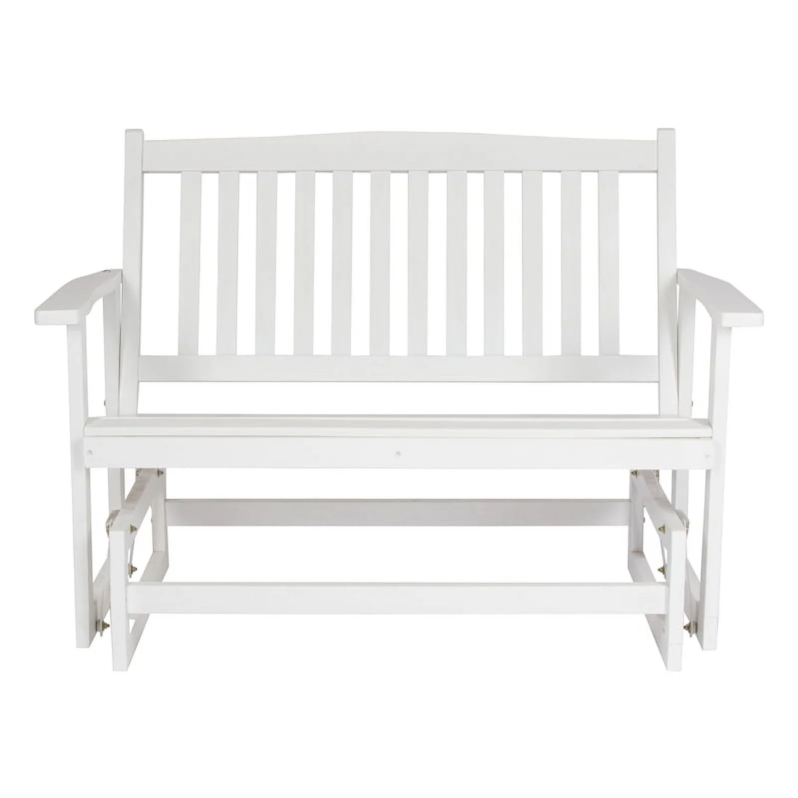 Shine Company Traditional Hardwood Outdoor Glider Loveseat in White Finish
