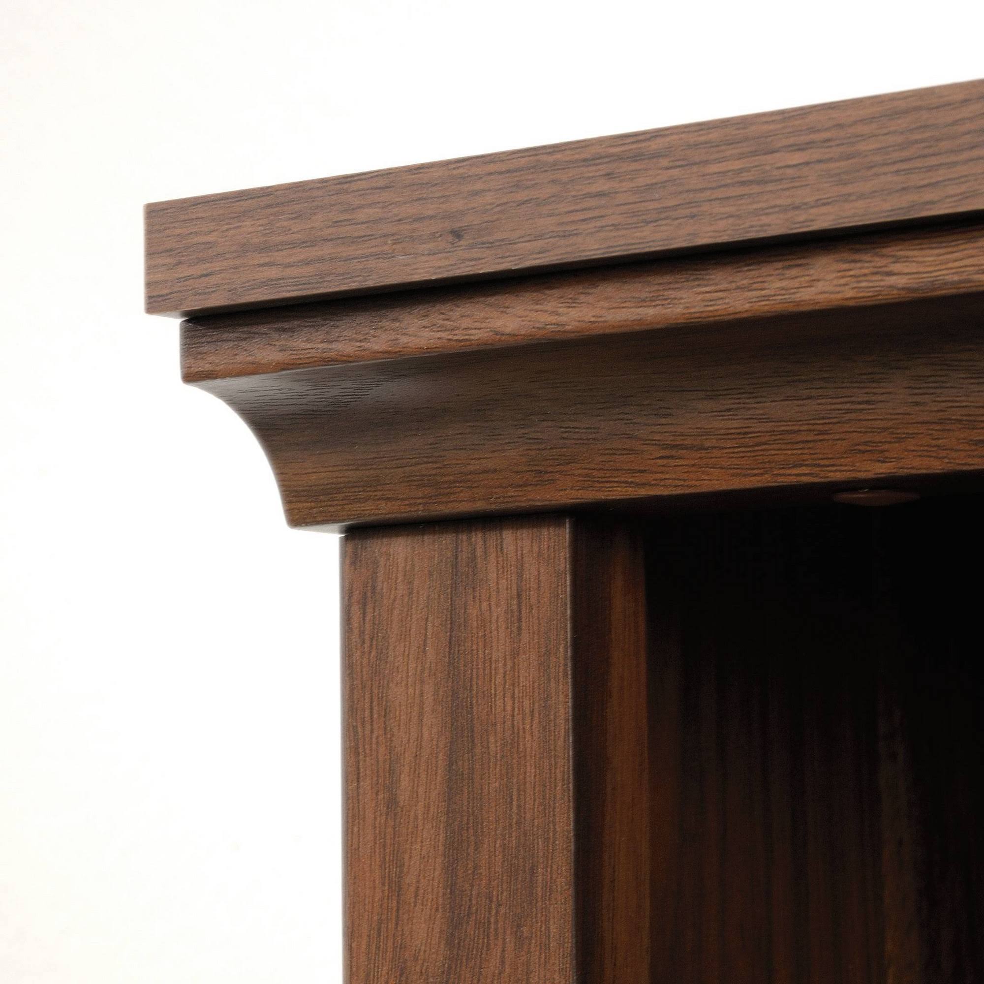 Sauder 5-Shelf Bookcase with Doors in Grand Walnut