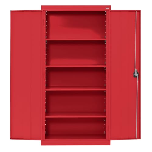 Sandusky Lee EA4R362472-02 Welded Steel Elite Storage Cabinet with Adjustable Shelves, 24" Length x 36" Width x 72" Height, Charcoal