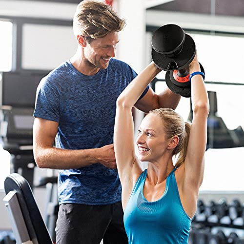AOTOB 25/55 lbs Dumbbell Set, Anti-Slip Fast Adjust Turning Handle, Adjustable for Men and Women, Pair for Home Gym Exercise