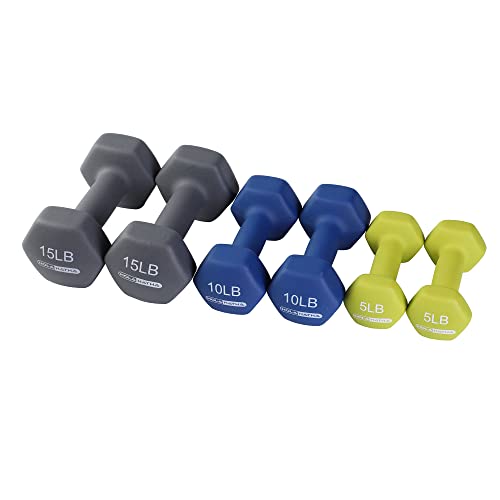 HolaHatha Neoprene Dumbbell Free Hand Weight Set with Rack, Ideal for Home Exercises to Gain Tone and Definition