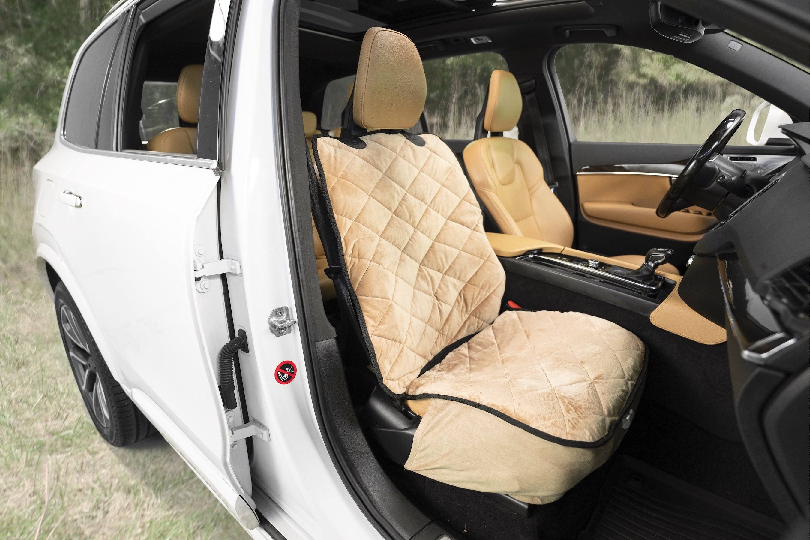 Plush Paws Luxury Velvet Bucket Car Seat Cover, Size: One size, Beige