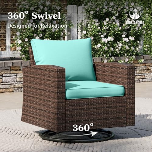 HERA'S HOUSE Patio Furniture Set with 56" Fire Pit Table, Outdoor Patio Conversation Sets