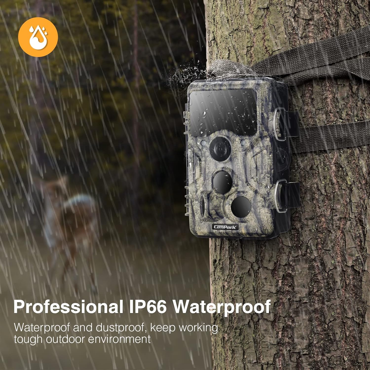 WiFi Bluetooth Trail Camera, 20MP 1296P 2.4” LCD Game Camera，Clear 100ft No Glow Infrared Night Vision