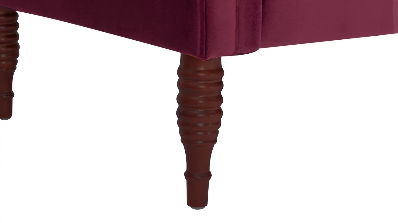 Samuel Tufted Roll Arm Chaise Lounge Burgundy - Radiant Selections