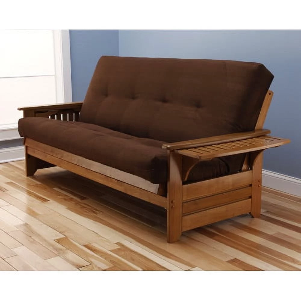 Kodiak Furniture Phoenix Futon with Fabric Mattress in Light Brown/Butternut