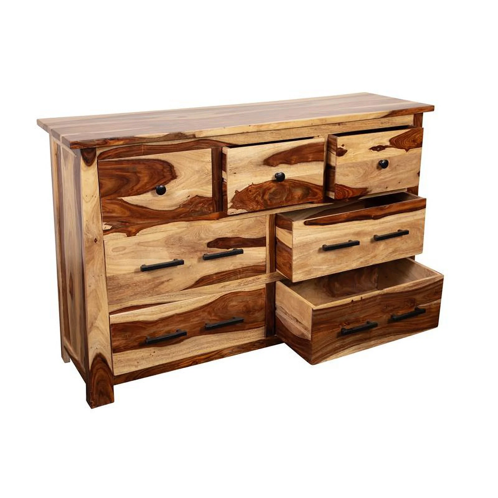 Kalispell Solid Sheesham Wood 7 Drawer Dresser