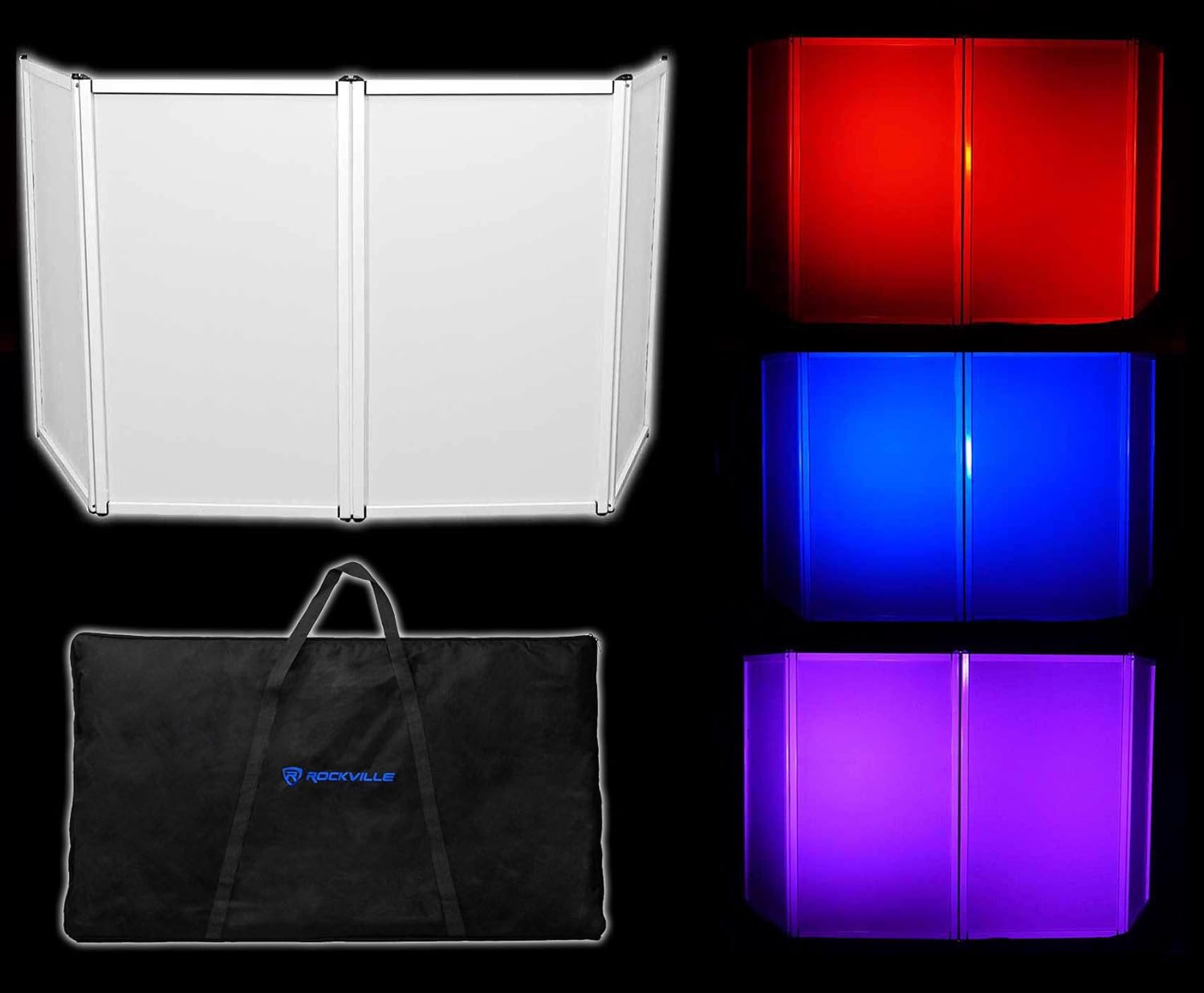 Rockville ROCKBOOTH XL DJ Event Booth Facade w/Built in Table+Travel Bag+Scrims
