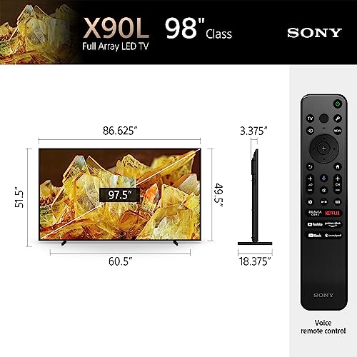 Sony 85 Inch 4K Ultra HD TV X90L Series: BRAVIA XR Full Array LED Smart Google TV with Dolby Vision HDR and Exclusive Features for The PlayStation® 5
