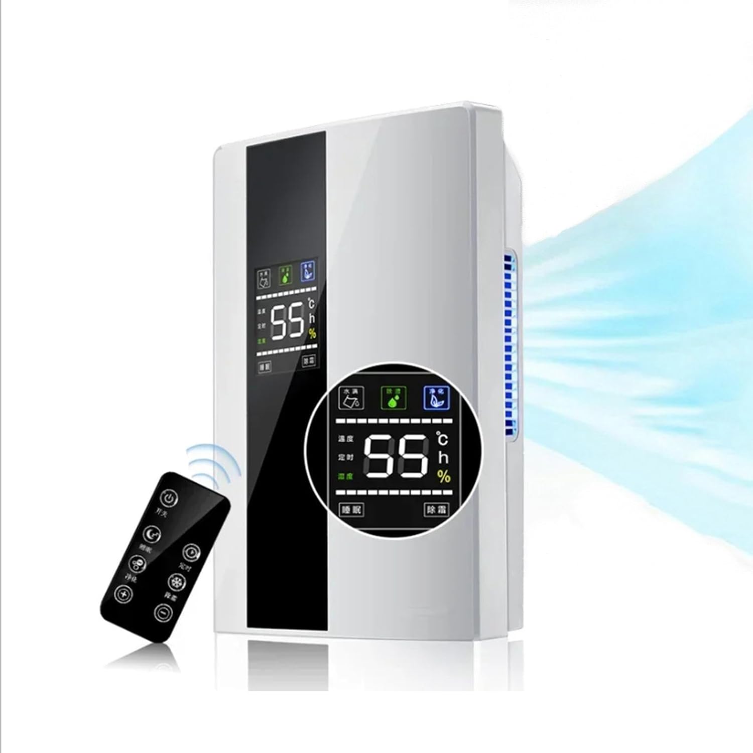 2.2l Dehumidifier Moisture Absorber Home Dehumidifier Basement Moisture Absorber Mute Remote Control Timing External Water Pipe Led Display Humidity