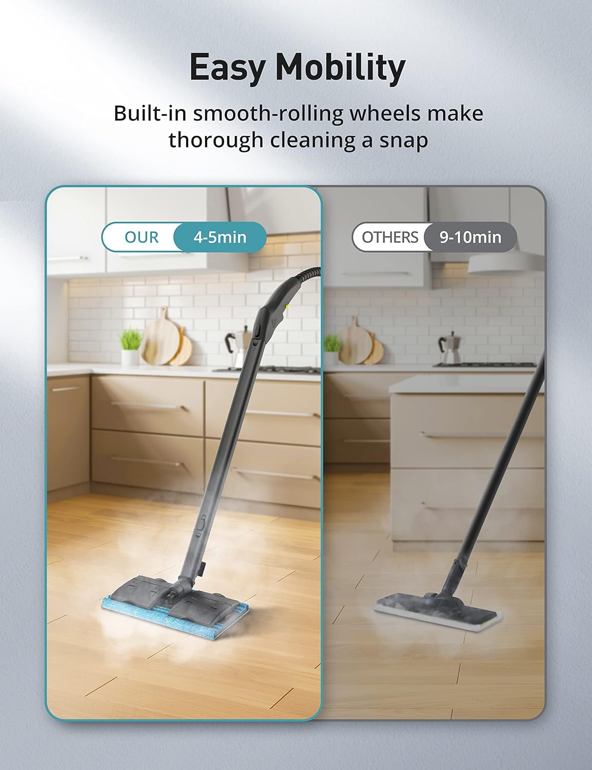 Steam Cleaner, Aspiron 70S Heat Up Multipurpose Portable Steamer for Carpet and Upholstery Floors Car Kitchen Tiles, 6M Power Cord