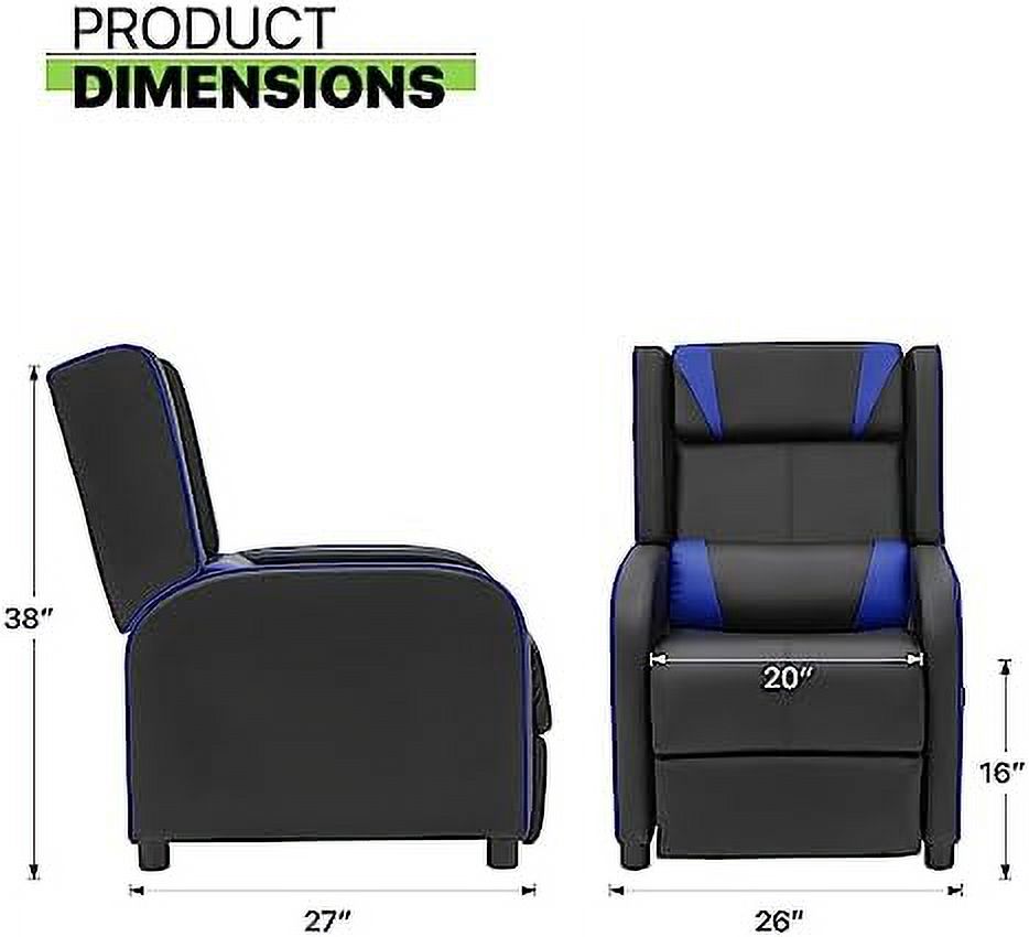 Recliner Chair With Adjustable Backrest And Footrest, Lumbar Support And Side Pocket