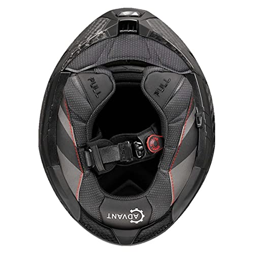 LS2 Helmets Advant X Carbon Fiber Modular Helmet with Integrated Cardo 4X Bluetooth (Matte Black - Small)