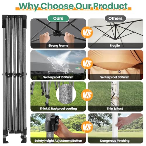 COBIZI 13x26 Pop Up Tent 13x26 Canopy with Sidewalls Heavy Duty Canopy Party Tent for Parties