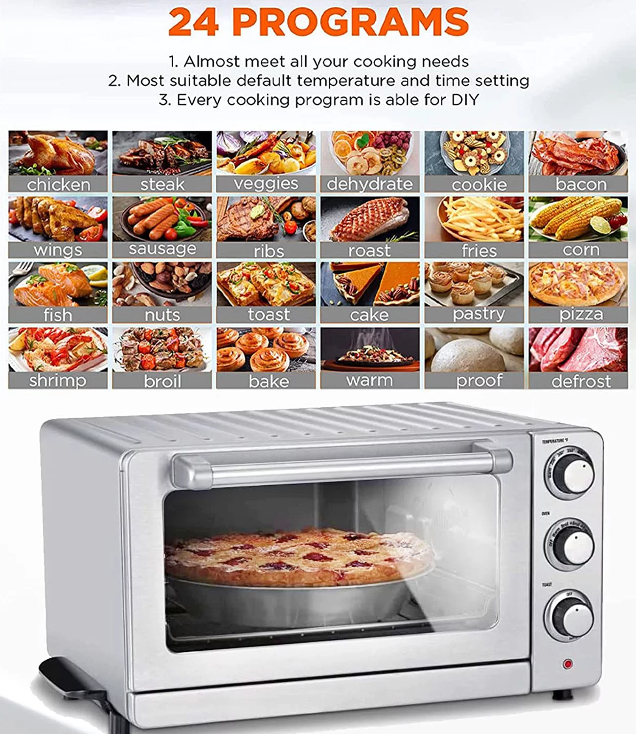 Convection Toaster Oven for Bake Broil & Toast (1800w)