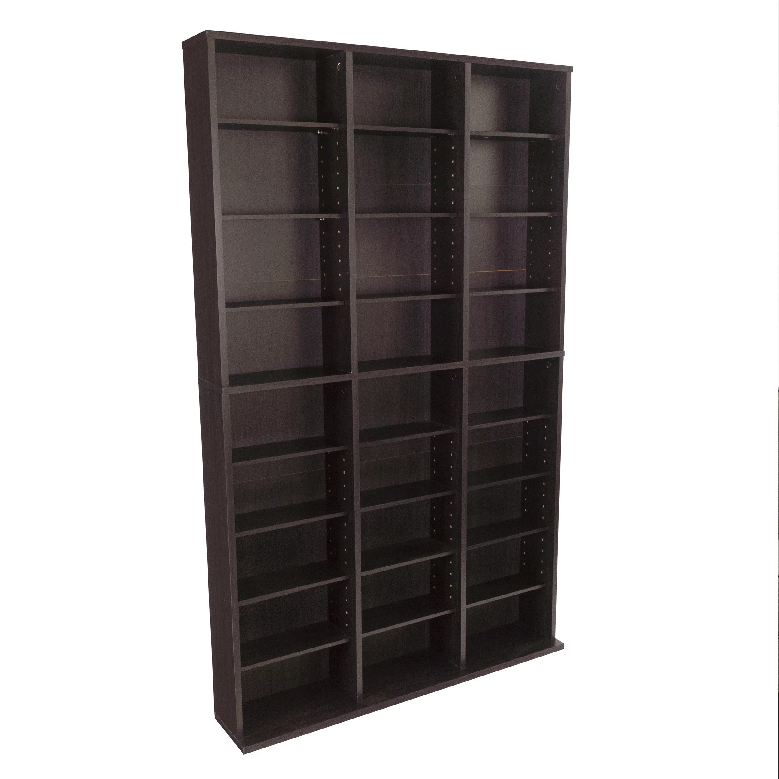 Atlantic 37x60 Oskar Adjustable Wood Media Storage Shelf Bookcase, Espresso