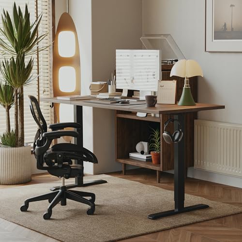 Agilestic L Shaped Electric Standing Desk with 2 Drawers, 63 Inch Ergonomic Adjustable Height Desk with Storage