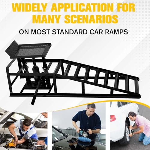 2PCS Hydraulic Car and Truck Service Ramps,11023 Lbs (5 Tons) Capacity, Portable Lifts Ramps for Oil Changes, Adjustable Lift Height 9.8" to 16.21"